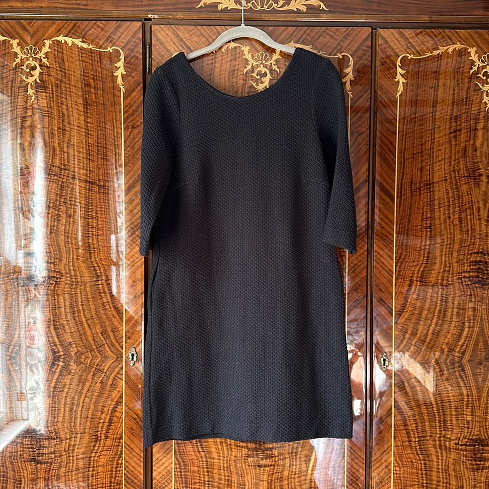 Ganni Black Textured Dress Small